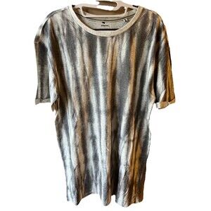Allgood Gray & White Mini T-shirt Dress Small Sleep Dress Oversized